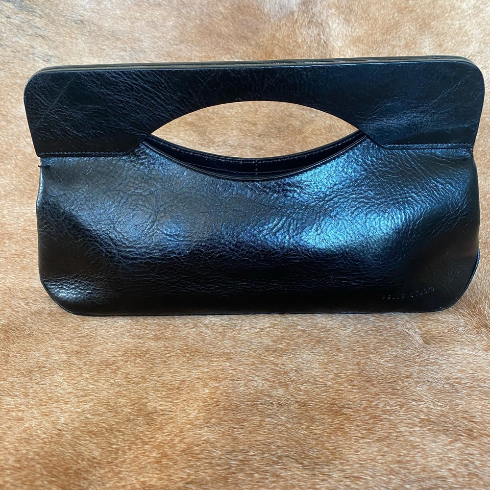 Black leather vintage Wilson’s leather clutch